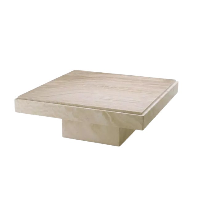 Travertine Coffee Table by Pacific Compagnie Collection For Sale