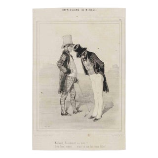 Paul Gavarni, Impressions of Ménage, Plate 21, Mid-19th Century, Lithograph For Sale