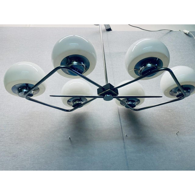 Italian Space Age Ceiling Light in Opaline Glass, Italy, 1960s For Sale - Image 11 of 18