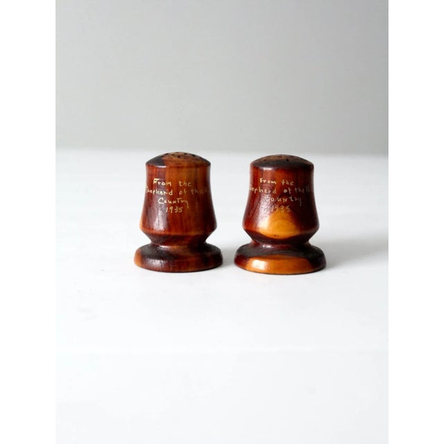 Vintage Ozarks Wooden Salt & Pepper Shakers For Sale - Image 9 of 9
