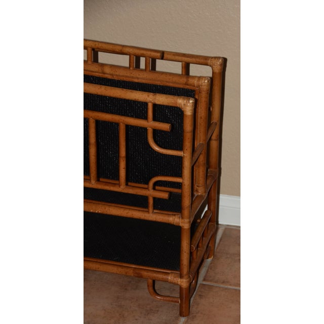 Rattan Pagoda Chinoiserie Bamboo Magazine Rack Book Stand Great City Traders For Sale - Image 10 of 12