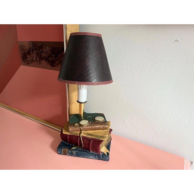 1970s Trompe l'Oeil Books Lamp For Sale - Image 4 of 18