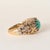 Victorian Vintage 18k Gold 3 Carat Colombian Emerald Cabochon and Diamond Ring, Size 7.25 For Sale - Image 3 of 6