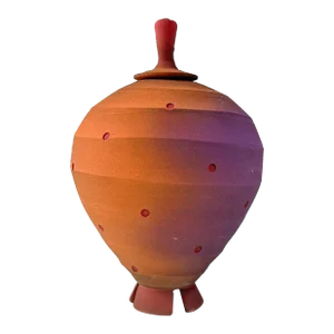 Vintage Jim Kemp (1955-2013) Ceramic Gradient Glaze Lidded Vessel Jar