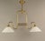 Two-Armed Hanging Lamp with Opal Glass Shade, Austria, 1920s For Sale - Image 4 of 6