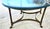 Vintage LaBarge Oval Brass Hoof Footed Glass Top Coffee Table For Sale - Image 12 of 15