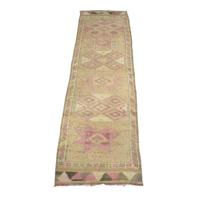 Turkish Oushak Pastel Vintage Wool Area Rug For Sale