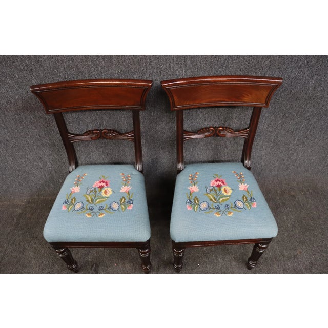 Federal Style Needlepoint & Mahogany Side Chairs/Pair