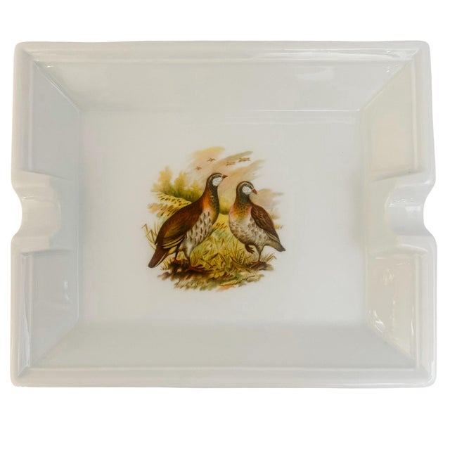 Ceramic Vintage Porcelaine Des Brémailles French Partridge Ashtray For Sale - Image 7 of 7