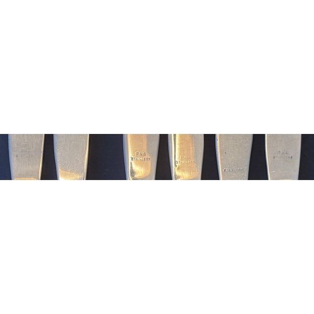 1940s-50s Mid-Century Modern Pan Am Tray Setup’ Stainless Knives- Set of 6 For Sale - Image 4 of 7