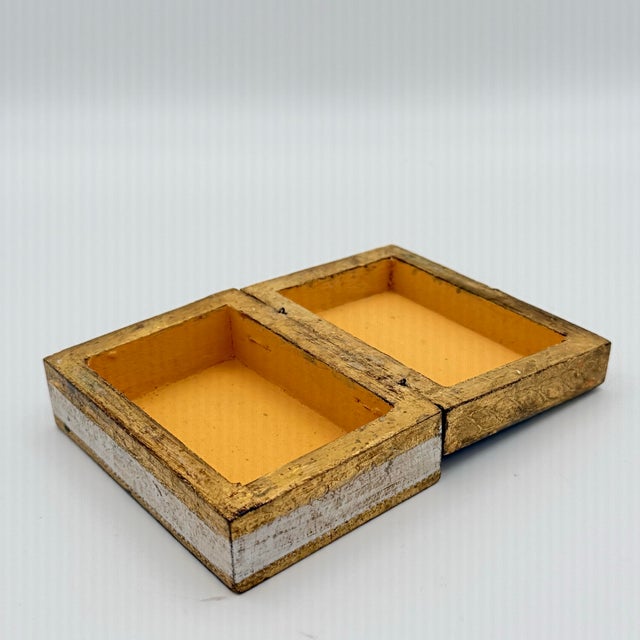 Gold Vintage Florentine Wood Gilded Trinket Box For Sale - Image 8 of 9