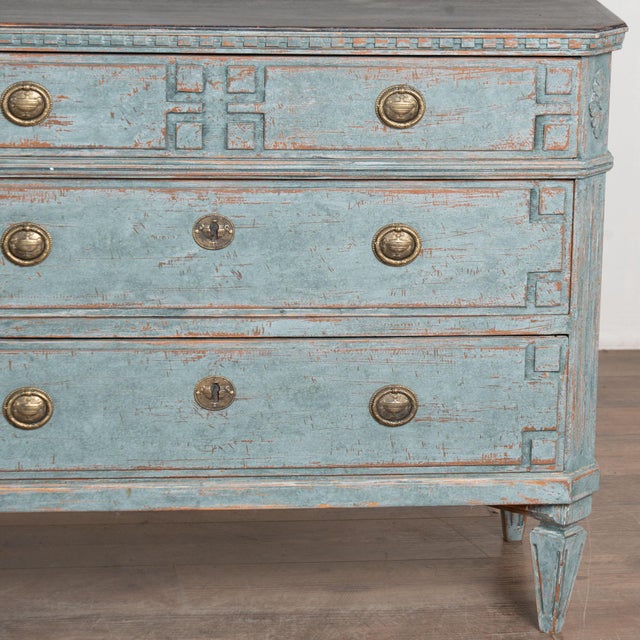 Pair, 19th Century Gustavian Style Blue Chest of Drawers or Nightstands For Sale - Image 11 of 15