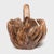 This antique Chinese vessel was carved from a single piece of cypress burlwood to resemble a woven market basket, complete...