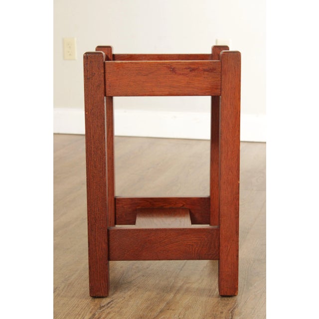 Wood Antique L. & J.G. Stickley Mission Oak Plant Stand For Sale - Image 7 of 12