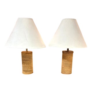 Mid 20th Century Mid Century Modern Gregory Van Pelt Cardboard and Wood Lamps, a Pair For Sale