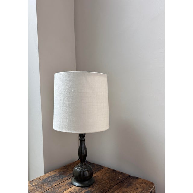 1920s 1920's Danish Art Deco Table Lamp by Just Andersen in Diskometal For Sale - Image 5 of 11
