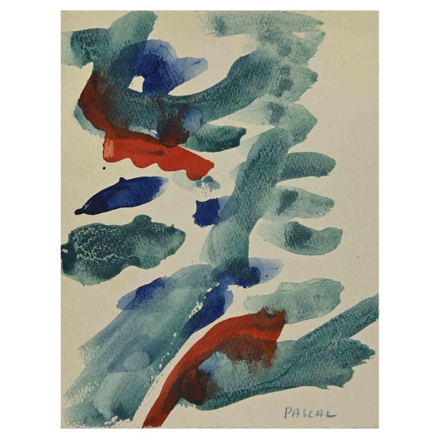 Pascal, Abstract Composition, Watercolor, 1960 For Sale