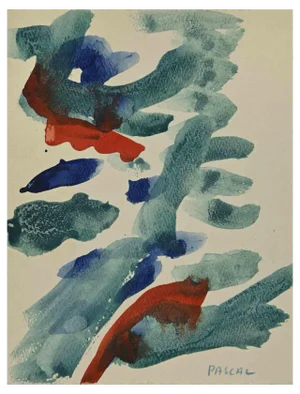 Pascal, Abstract Composition, Watercolor, 1960
