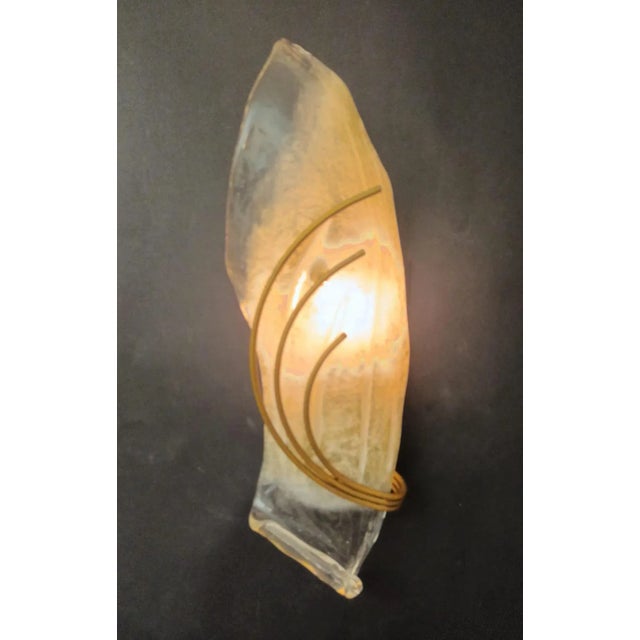 1960s 1960s Opaline Leaf Sconces, a Pair For Sale - Image 5 of 7