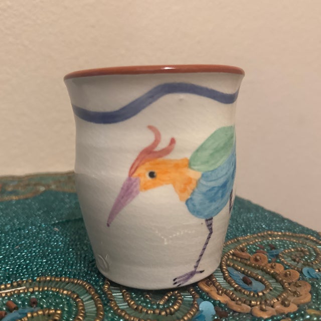 Playful Running Bird Ceramic Pencil Holder For Sale - Image 9 of 9