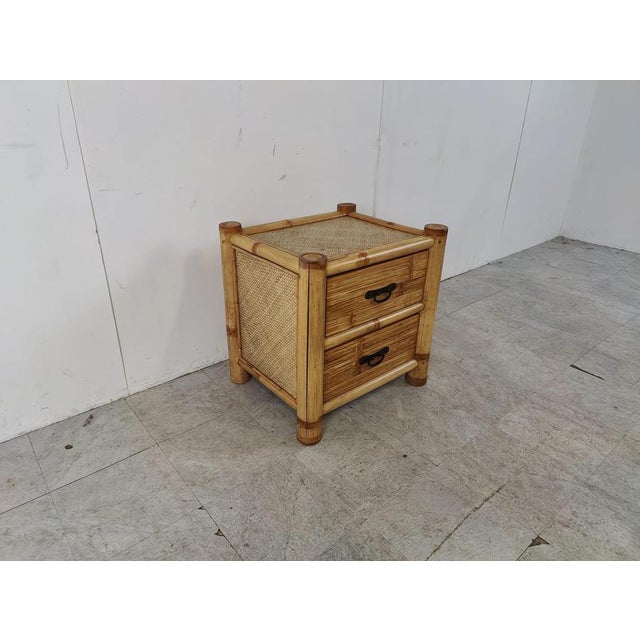 Bamboo Bedside Cabinet, 1970s For Sale - Image 4 of 18