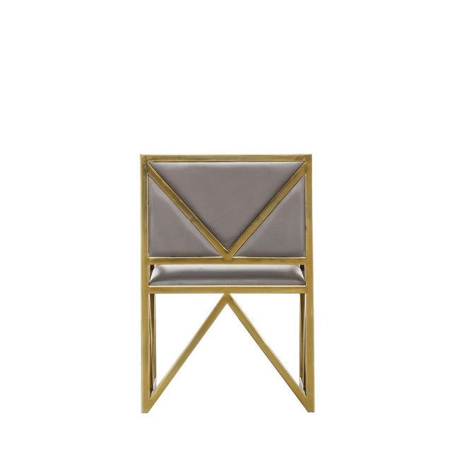 Contemporary Gray Leather X Arm Chair Elegant Dining Room Furniture