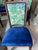 Set of 8 John Stuart Mid-Century Dining Chairs – Hollywood Regency Newly Upholstered in Thibaut Designer Fabric With a Rich Navy Velour on the Seats. For Sale - Image 9 of 12