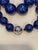 Vintage Lapis Lazuli Single Strand Necklace with Diamond Clasp 14 Kt White Gold For Sale - Image 10 of 18