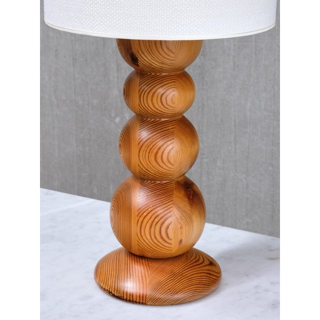 Brown Swedish Modern Table Lamp in Pine by Stig Johnsson, 1970s For Sale - Image 8 of 12