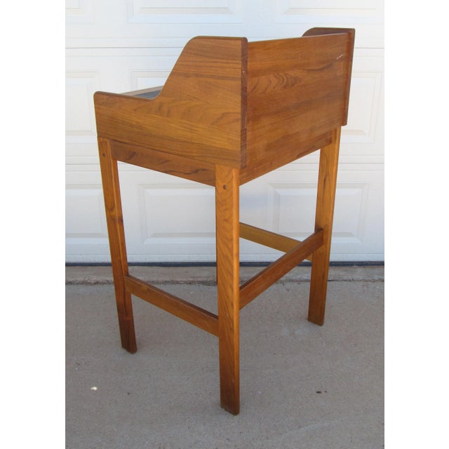 Mid 20th Century Danish Modern Teak Standing Desk Hostess Stand Drafting Table Lectern Pulpit For Sale - Image 9 of 16