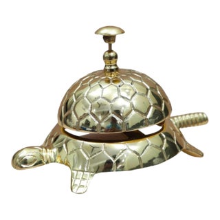 Vintage Brass Turtle Counter Service Bell For Sale