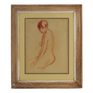 Sanguine Drawing by André Dignimont For Sale