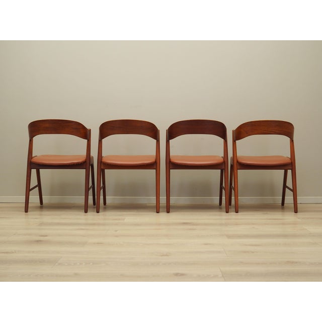 The set of four chairs was made in the 1970s, produced by the well-known Danish manufactory Korup Stolefabrik. Model no....