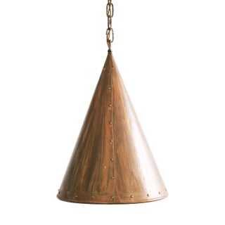 Brutalist Danish Hand-Hammered Copper Pendant Lamp from ES Horn Aalestrup, 1960s For Sale