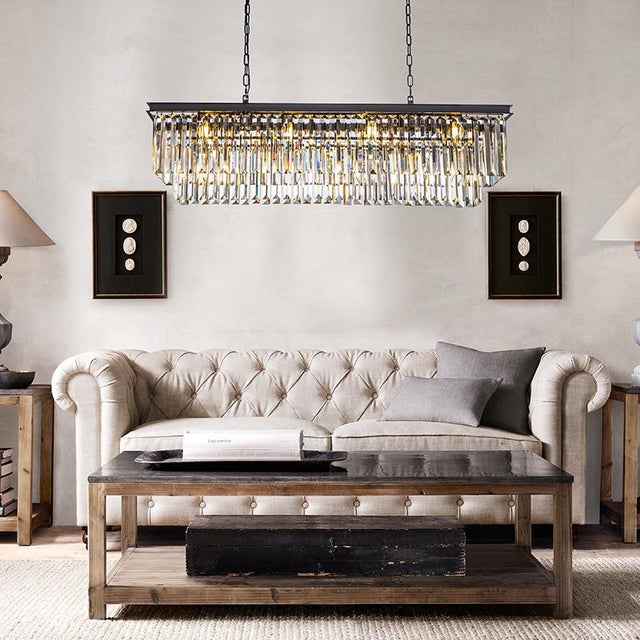 Aloadecor 12-Light Modern Fringe Crystal Chandelier for Dining Room With Crystal Accents For Sale In Houston - Image 6 of 7