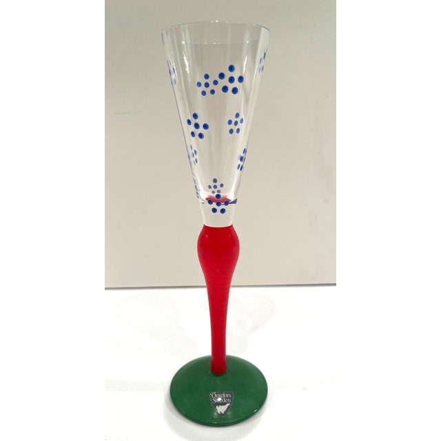 1990s Orrefors Clown Champagne and Cordial Flutes Signed by Anne Nilsson- 6 Pieces For Sale - Image 14 of 17