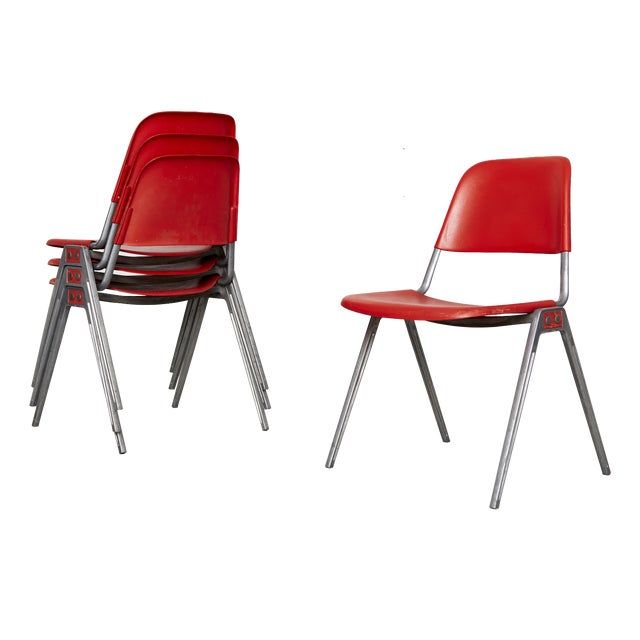 Model 1601 Stacking Chairs by Don Albinson for Knoll International, 1970s, Set of 4 For Sale