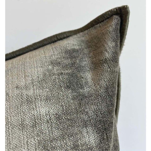 Metal Royal Velvet Lumbar Pillow With Insert For Sale - Image 7 of 7