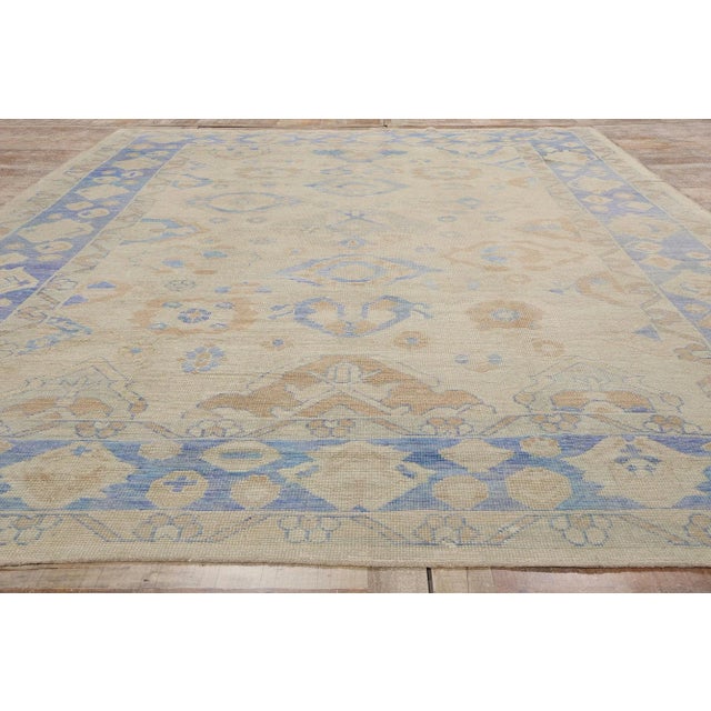 Textile Vintage Modern Turkish Oushak Rug - 10'00 X 14'07 For Sale - Image 7 of 9