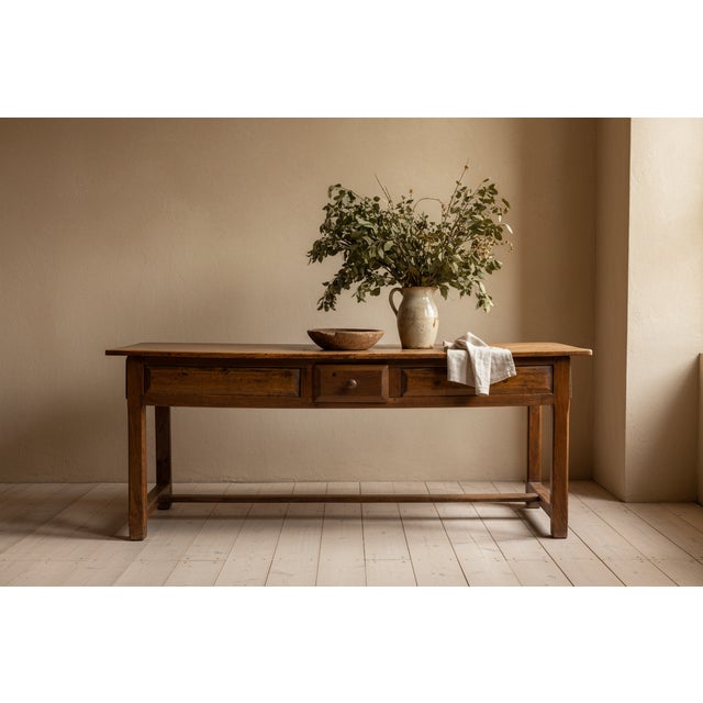 French Provincial Early 19th Century French Provincial Farmhouse Mixed Wood Trestle Table For Sale - Image 3 of 18