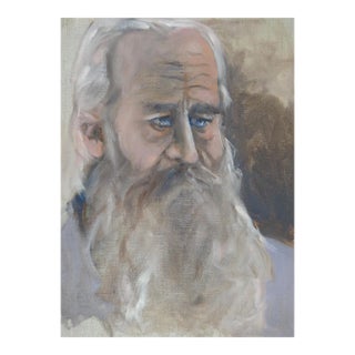 Late 20th Century Portrait Painting of Gray Bearded Man For Sale