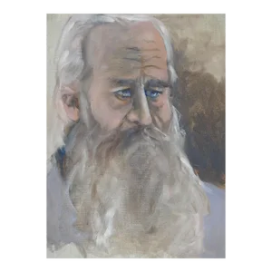 Late 20th Century Portrait Painting of Gray Bearded Man