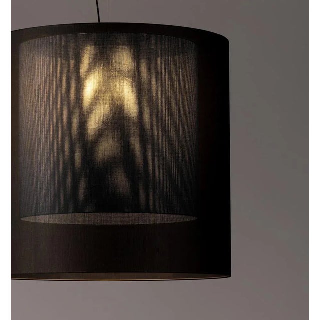 Contemporary Black and Grey Moaré Pendant Lamp by Antoni Arola For Sale - Image 3 of 10