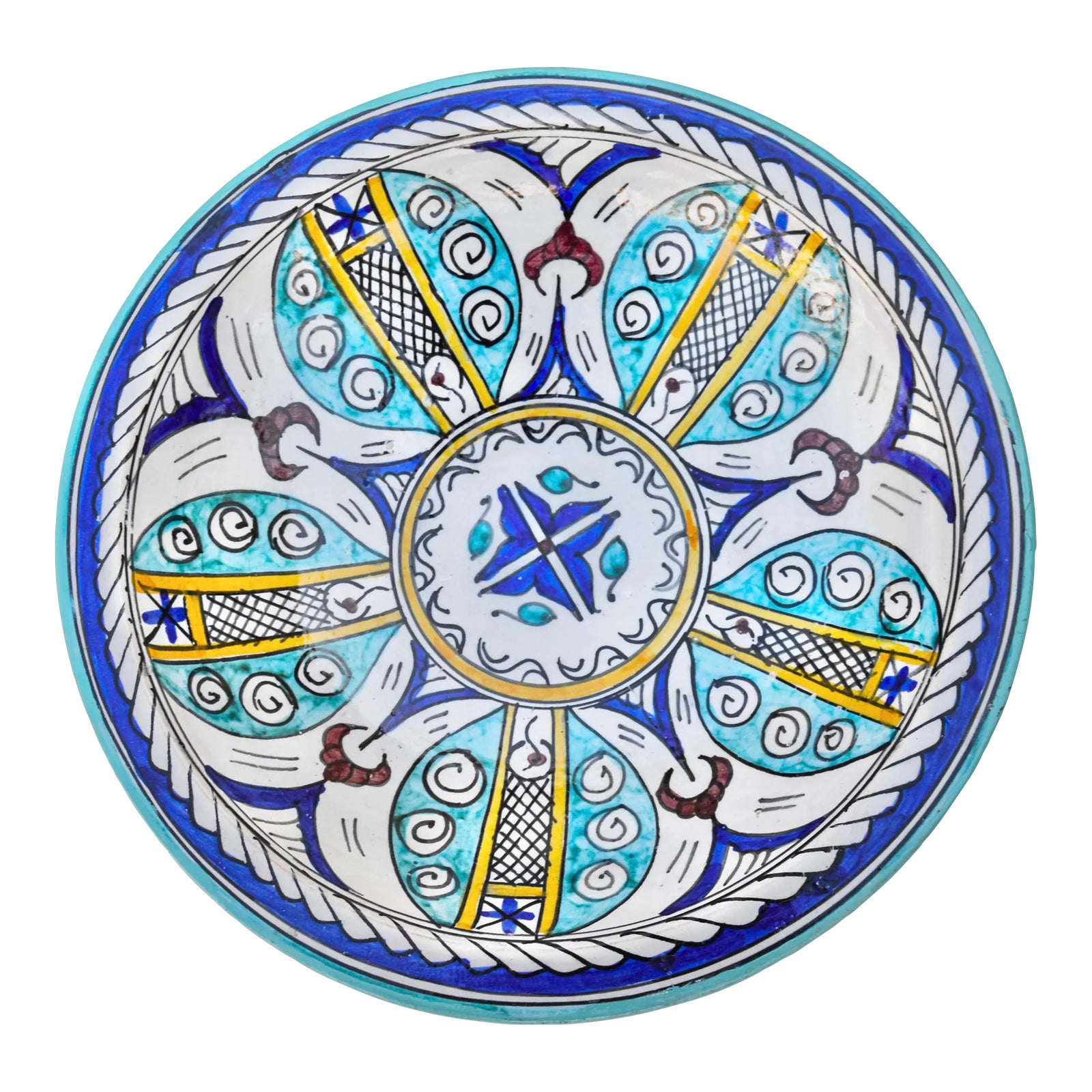 Mid 20th Century Large Andalusian Turquoise & Blue Ceramic