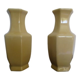 Famille Juane Hexagonal Vases- a Pair For Sale