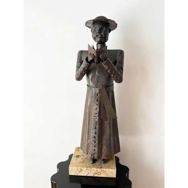 Modern Grittani, Bishop Sculpture, 1970s, Wrought Iron For Sale - Image 3 of 8
