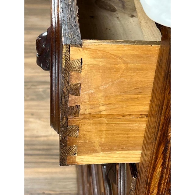 Chestnut Antique Victorian Chestnut Four Drawer Marble Top Dresser C. 1900 For Sale - Image 8 of 8