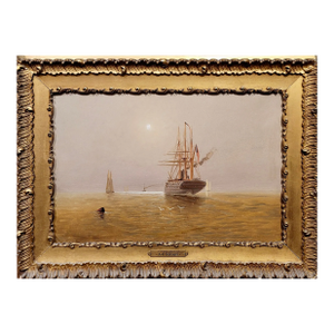 Alexander Charles Stuart-U.S. Frigate Steam & Sail on the Delaware River -Oil Painting