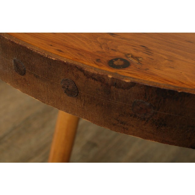 Antique Pine Fireplace Bellows Top Coffee Table For Sale - Image 9 of 12
