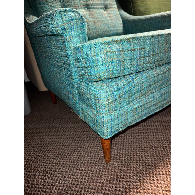 1970s Vintage Mid-Century High Back Armchair For Sale - Image 11 of 11